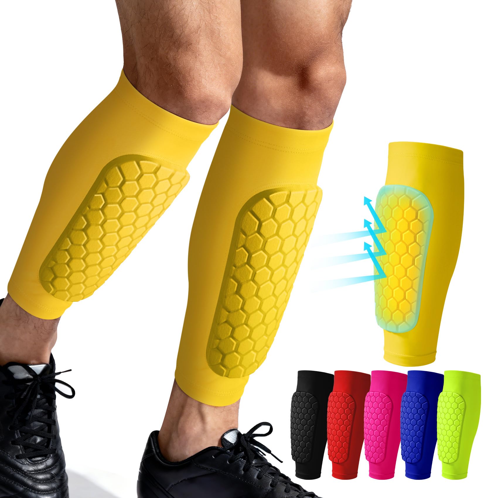 Football Shin Pads Guards Ski Guards for Kids Youth with Honeycomb Pads