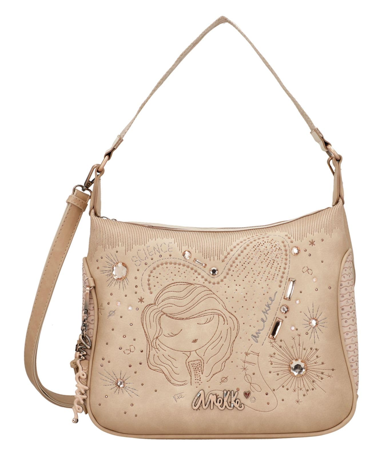Anekke - Damentasche - Schultertasche aus Polyester für Damen mit 2 Schultergriffen, Band und Reißverschluss - Zubehör und Accessoires für Damen - Maße 29 x 25 x 12 cm, bunt