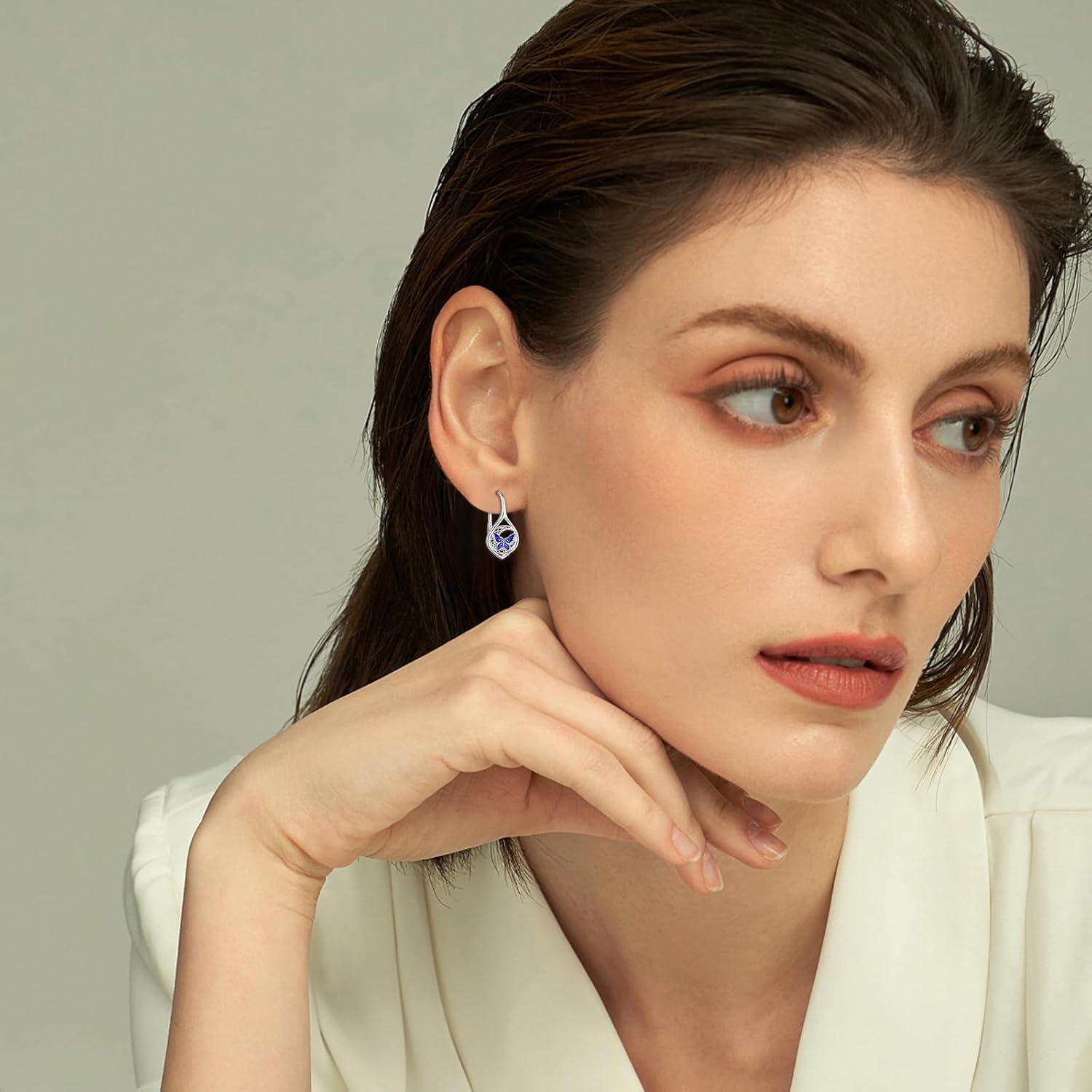 Dragonfly/Butterfly/Hummingbird/Bee Leverback Earrings 925 Sterling Silver Hypoallergenic Moonstone Dangle Drop Earrings Animal Jewelry Gifts for Women Girlfriends Birthday - Image 4