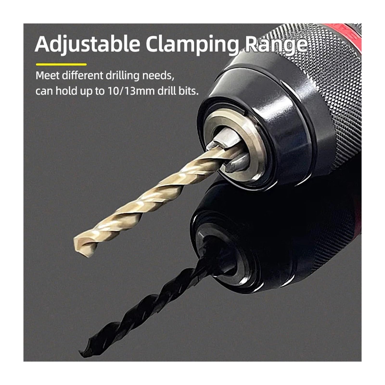 Mandrin de perceuse 2-13MM/1.5-10MM SDS Plus, adaptateur tige, filetage 1/2 "-20UNF, convertisseur changement, outils sans clé for embouts tournevis((D) 1.5-13mm Metal)