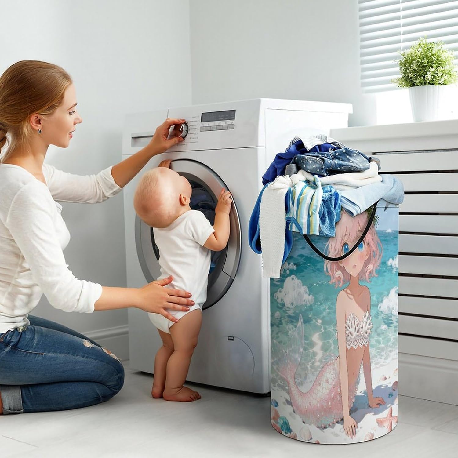 Dirty Clothes Basket Extra Large 110l Open Top Laundry Hamper With Portable Carry Handles, Foldable Waterproof Clothes Basket Spacious Laundry Bag For Bedroom Bathroom Laundry Room Dorm
