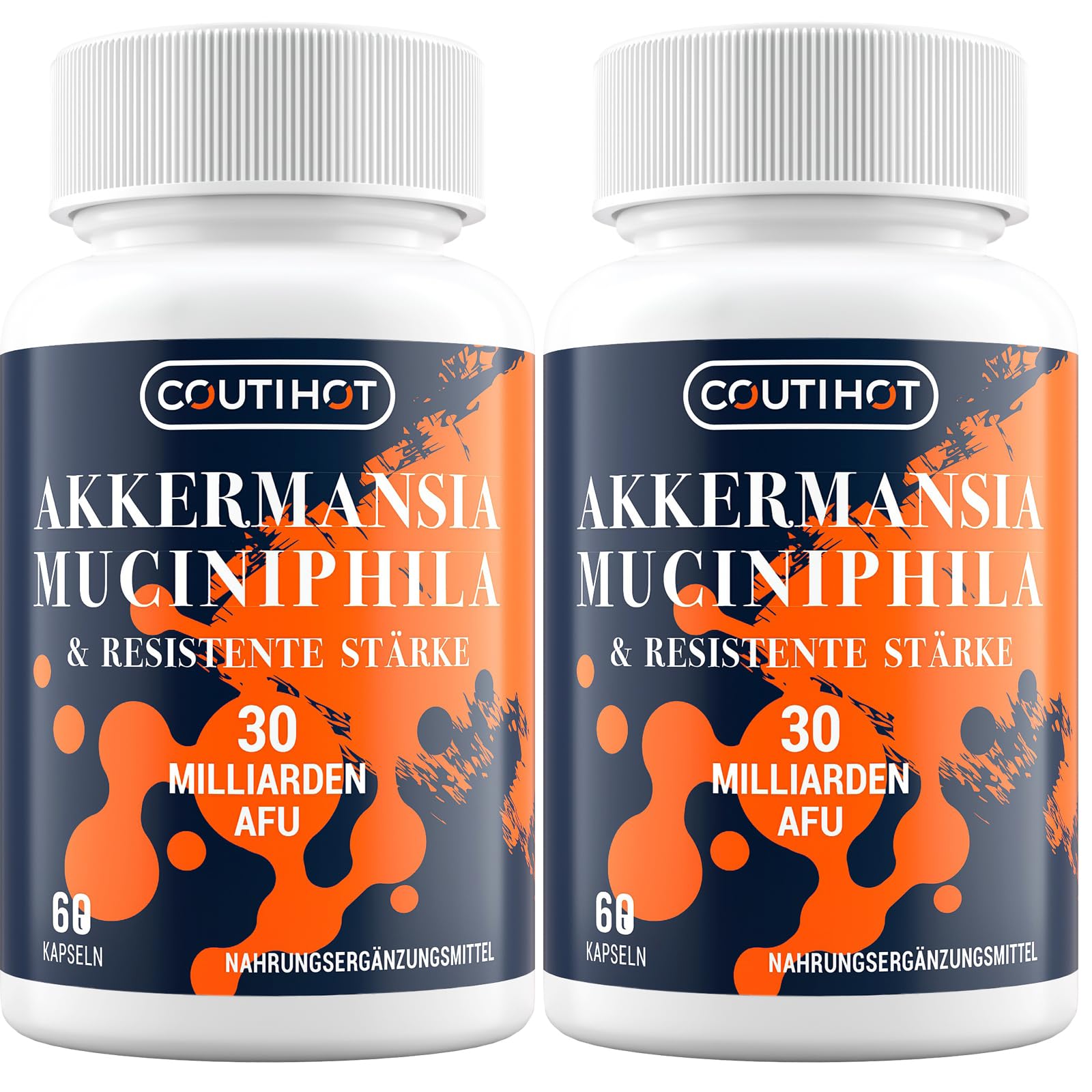 Akkermansia Muciniphila 30 Billion AFU - Enhanced with Resistant Starch | Formule sans OGM et sans gluten pour les femmes et les hommes - 120 capsules à libération retardée