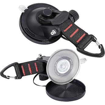 INMORVEN Suction Cup Hooks Improved Car Camping Accessories Suction Hooks Extra Strong Suction Cup Anchor Suction Cups Motorhome Equipment Camper Accessories Red Line Pack of 2