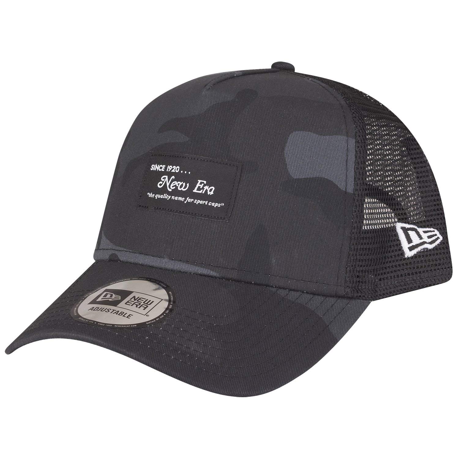 New Era Adjustable A-Frame Trucker Cap - Brand Patch Dark - One Size
