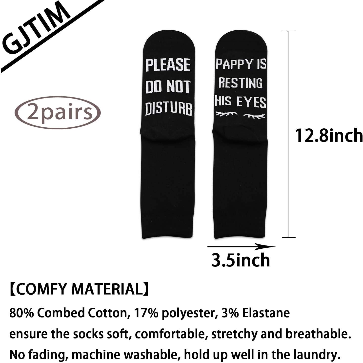 2PAIRS Pappy Gift Grandpa Gift If You Can Read This Pappy Is Resting His Eyes Funny Birthday Gifts Socks - Image 2