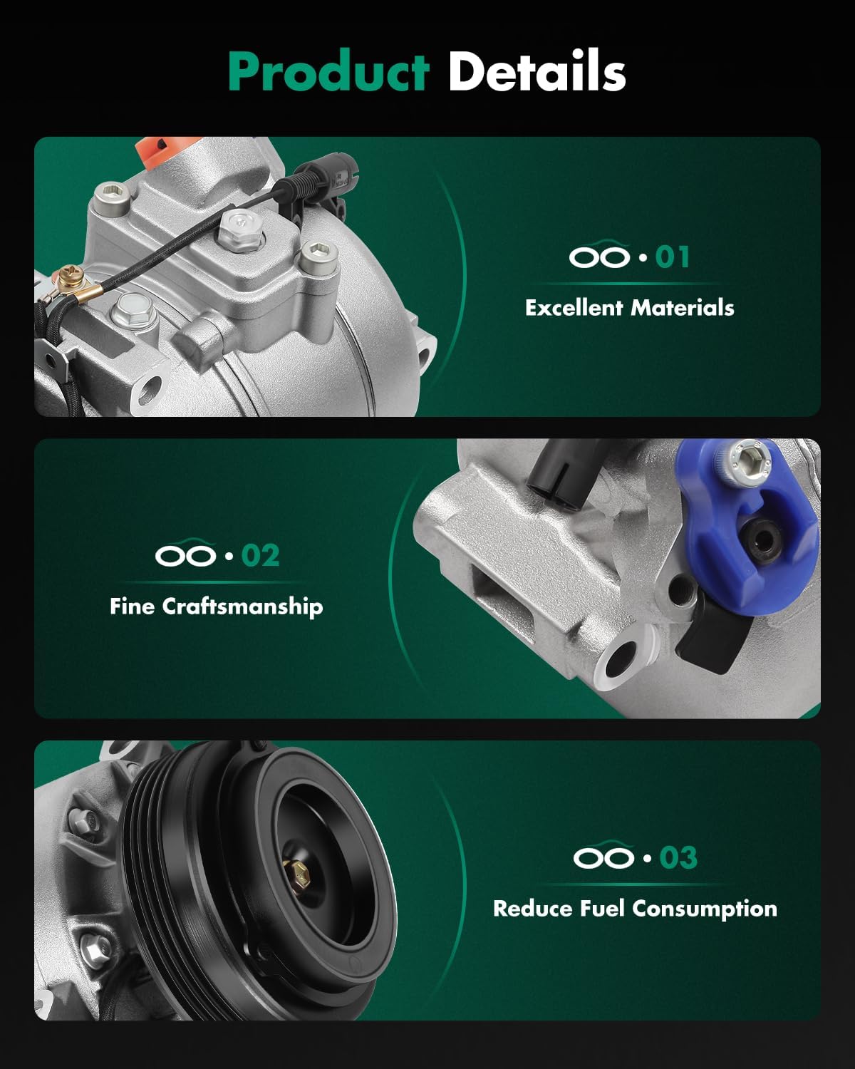 SCITOO AC Compressor for BMW for X5 3.0L 2003-2006