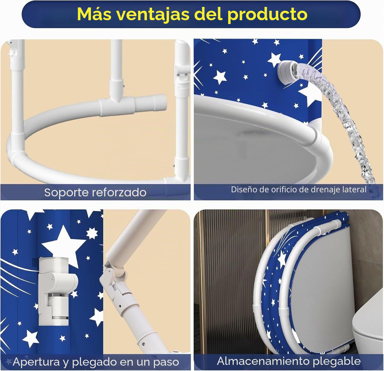 Bañera plegable para ducha, bañeras independiente para baño caliente, bañera de hielo portátil para adultos (azul estrella, ovalada, mediana)