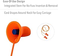 Vista 4 de Howard LEIGHT Honeywell Home Howard Leight by Quiet - Tapones para los oídos reutilizables con cable, 100 pares (QD30), naranja