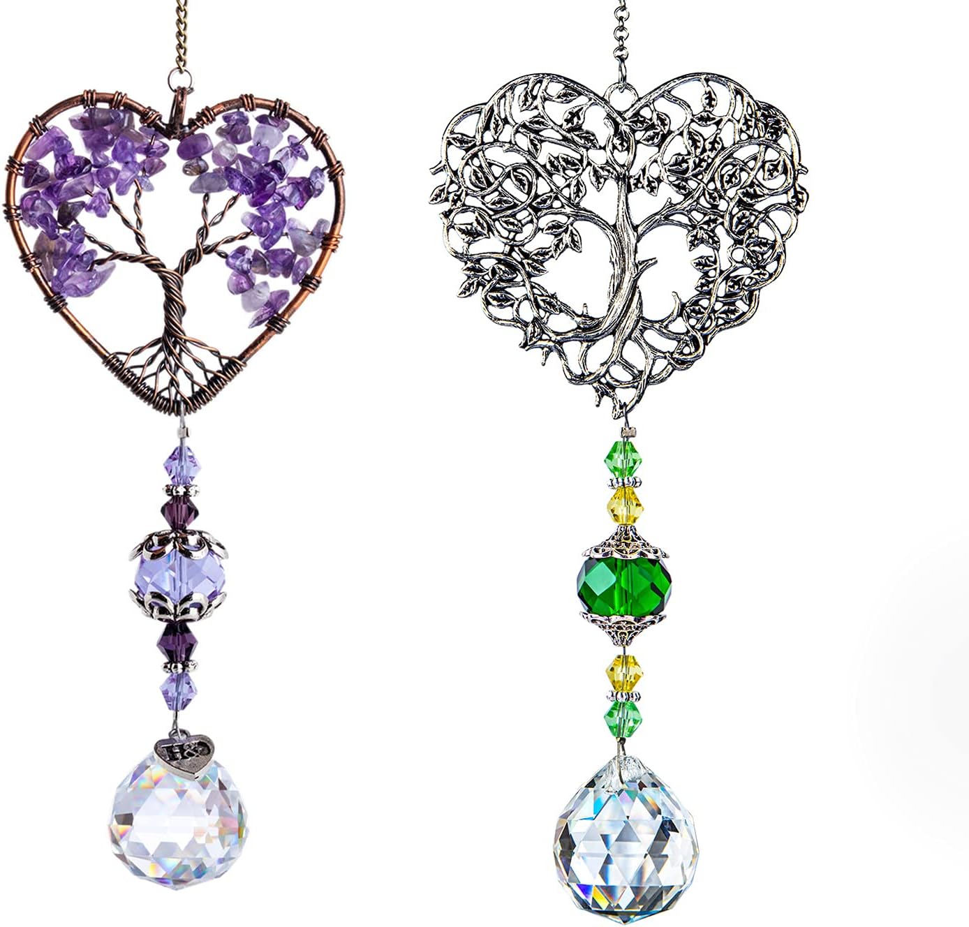 H&D HYALINE & DORA Suncatcher Crystal Tree of Life Hang Decor for Window, Home, Car Charms,Gift Boxed