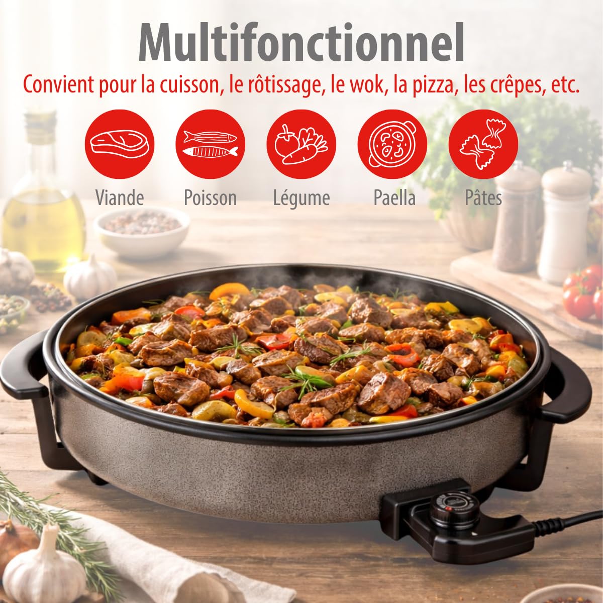 alpina DV-4042 Multifunctional pan, 1500 W, Black