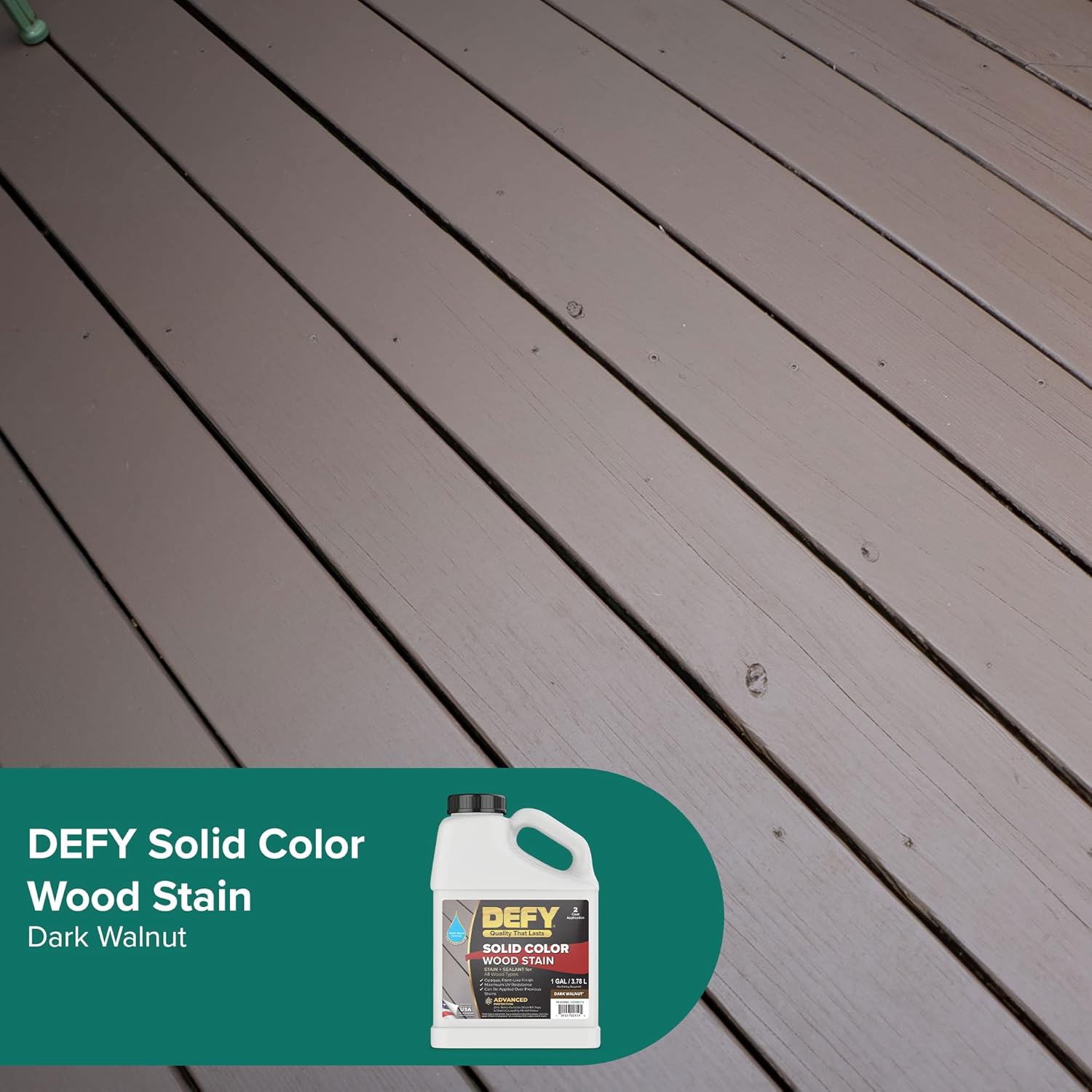 DEFY Solid Color Wood Stain DW-Solid - UV Resistant, Opaque, Exterior Deck & Fence Paint - 1 Gallon