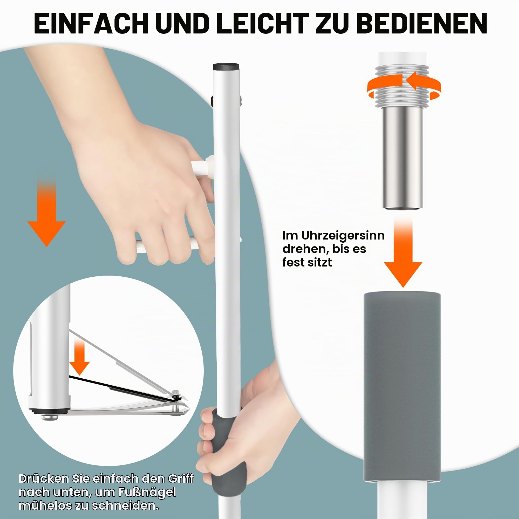 Zehennagelknipser Langgriff für bequeme Fußpflege