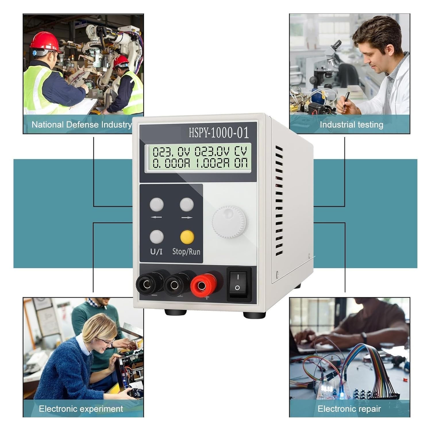 Fuente de alimentación CC Ajustable de Alta precisión, 0-600 V, 400 W/500 W/600 W Fuente de Banco de Laboratorio de conmutación programable con Pantalla LCD(300V 1A)