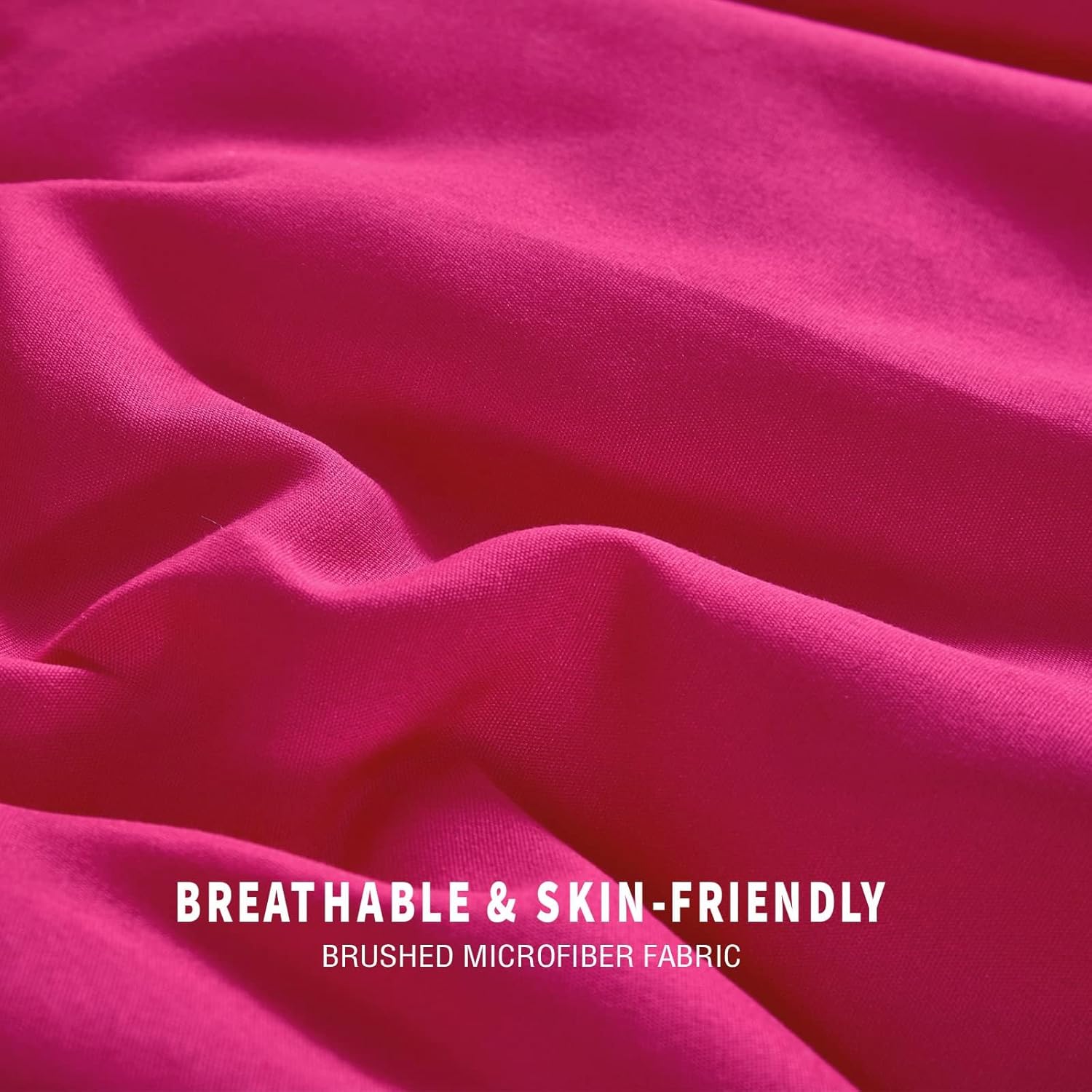 Exclusivo Mezcla Lightweight Reversible King Size Comforter Set, Down Alternative Comforter with 2 Pillow Sham, King Size Bedding Set for All Seasons, Hot Pink/Bright Pink - Image 4