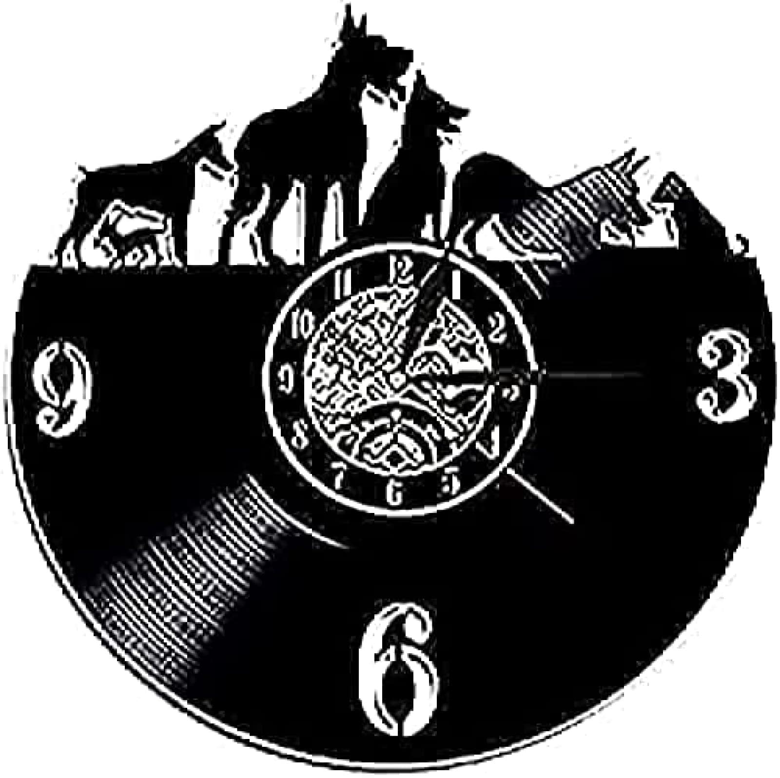 Horloge murale disque vinyle de 30 cm, une idée cadeau originale pour amoureux des animaux