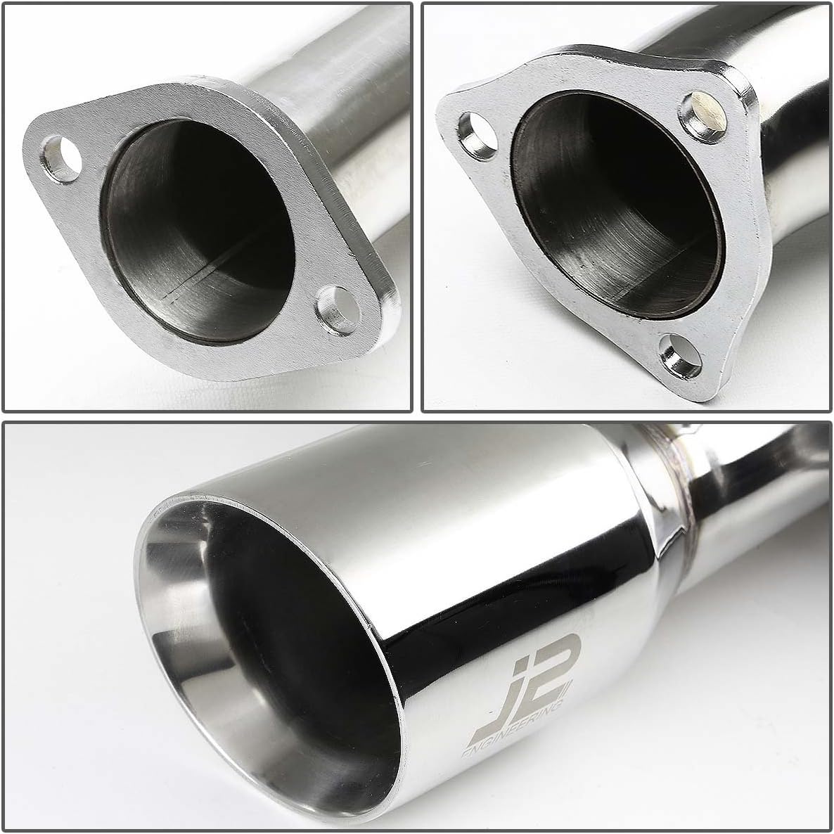 J2 Engineering J2-CBE-OS-064 Muffler CatBack Exhaust System [Compatible with 12-15 Honda Civic 2-Dr Coupe, Do NOT Fit Si Models]