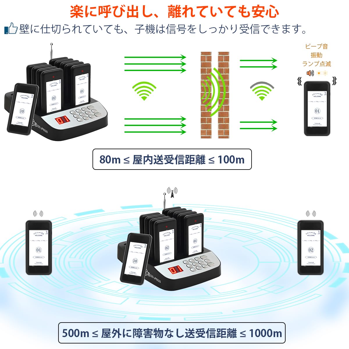 Amazon.co.jp: Tomarsy 呼び出しベル 飲食店 フードコート 用 [電波法