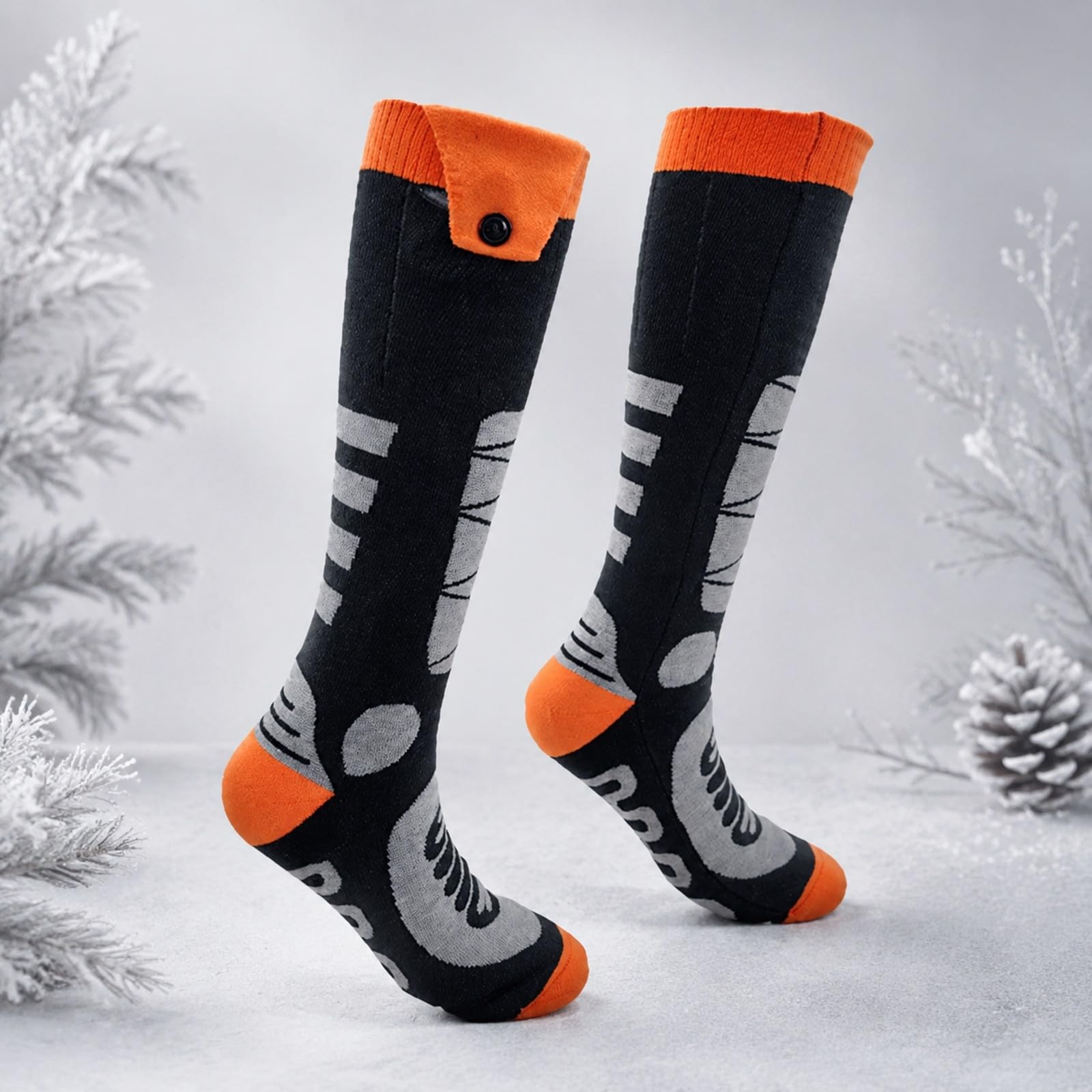 predolo Calcetines Altos hasta la Pantorrilla Calefactables Eléctricos Calcetines Calefacción Eléctrica Cálidos para Esquí, Acampada, Clima Frío