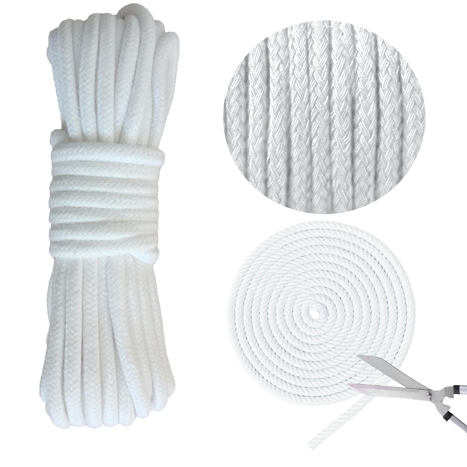 2 Rouleaux Corde Coton Doux 6mm X 10m Violet - Multifonctionnelle Camping Jardinage