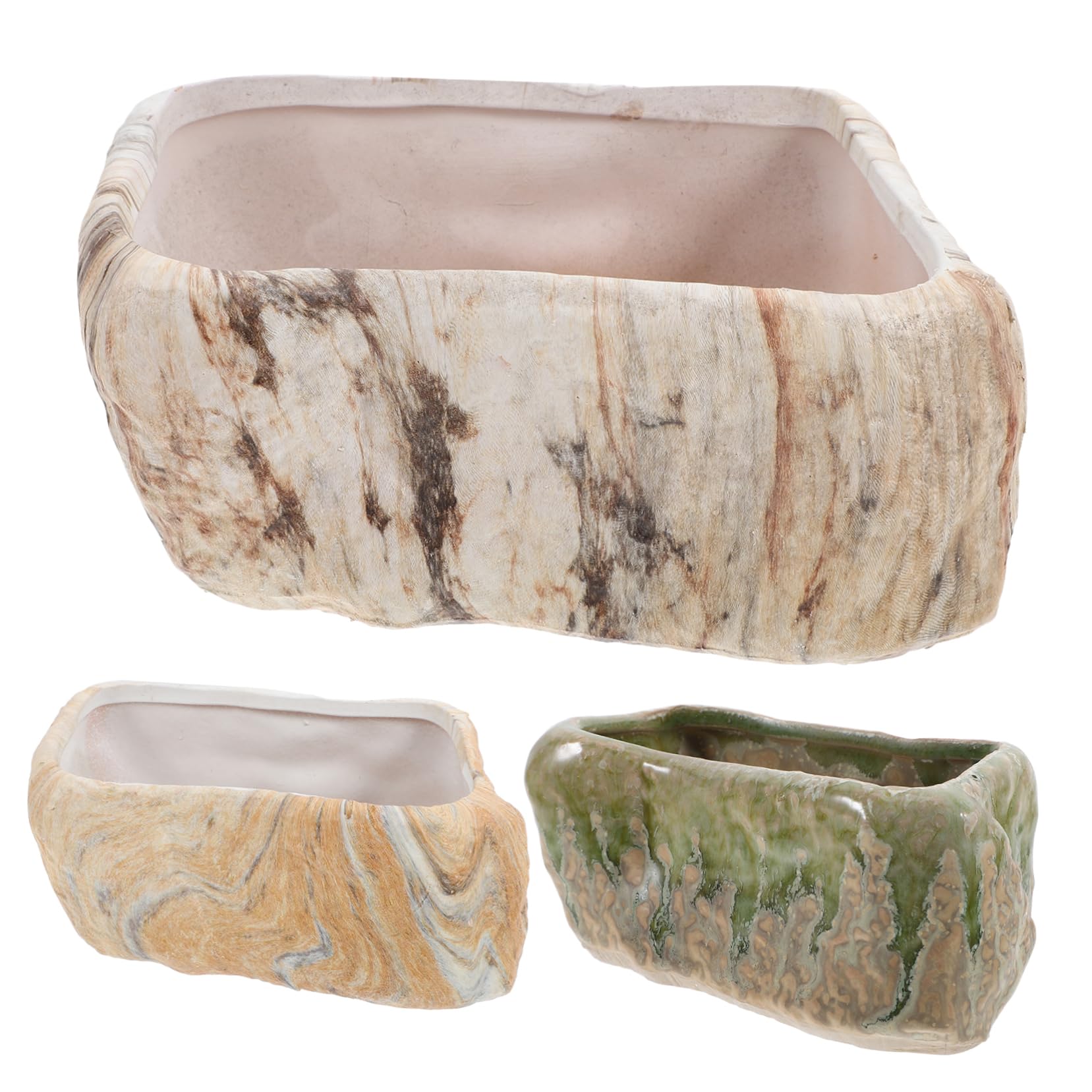 Jardinière pour succulentes en céramique blanche iplusmile pour déco de table et salon