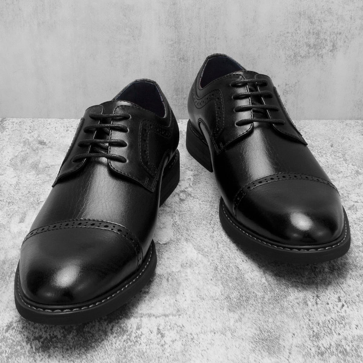 Temeshu Men's Oxfords Lace Up Casual Dress Shoes Classic Formal Modern Business Shoes DS08 - Image 2