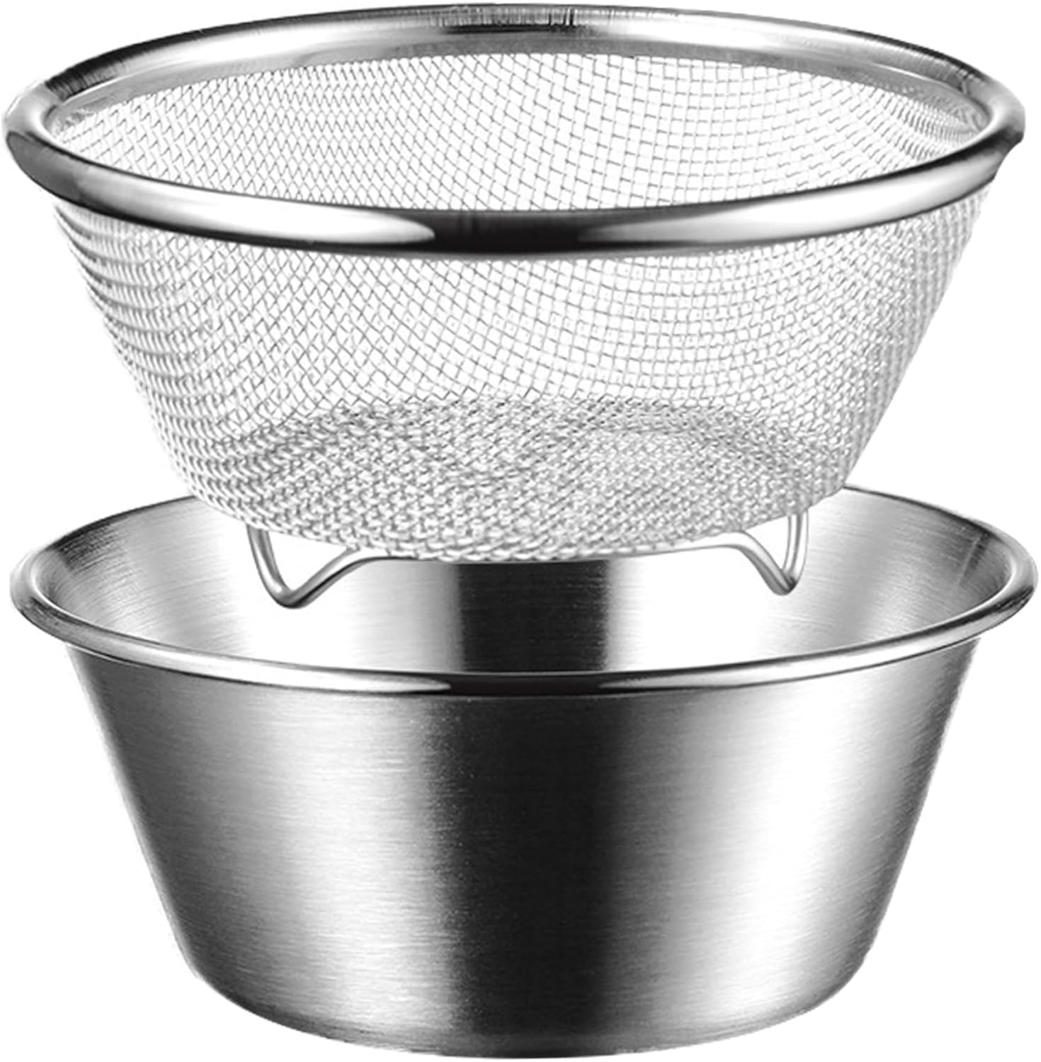 Mini Colander, Stainless Steel Colander Strainer with Bowl Set 5.5×2.5″ Small Fine Mesh Metal Strainer Mini Bowl Set for Washing & Draining Rice, Fruit, Vegetables Mini Colander, Stainless Steel Colander Strainer with Bowl Set 5.5×2.5″ Small Fine Mesh Metal Strainer Mini Bowl Set for Washing & Draining Rice, Fruit, Vegetables