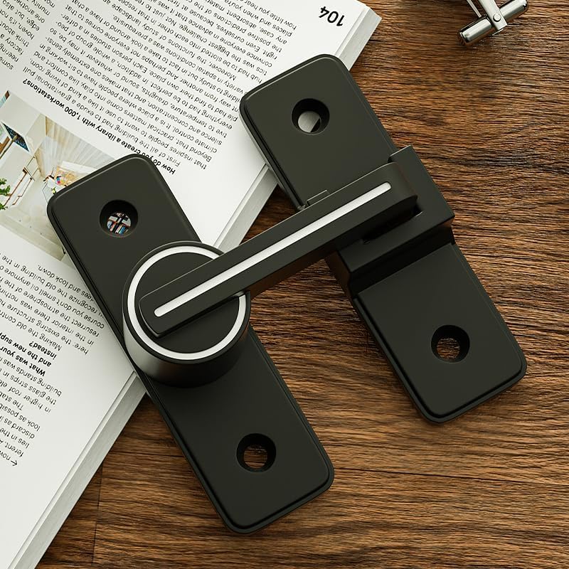 Miniatura 8 de Paquete de 2 pestillos para puerta de granero, cerraduras pesadas para puerta corrediza de granero, cerradura de puerta corredera de seguridad para