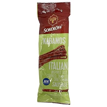 Kabanosy | "Italian" Inspired Taste | Sokolow | No MSG | No Phosphates | No colors added | Gluten Free | 120g. | Pack of 3