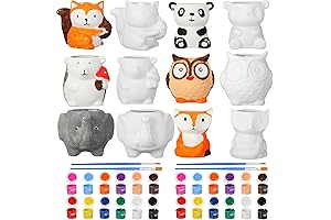 DIY Unpainted Animal Pots Set for Painting