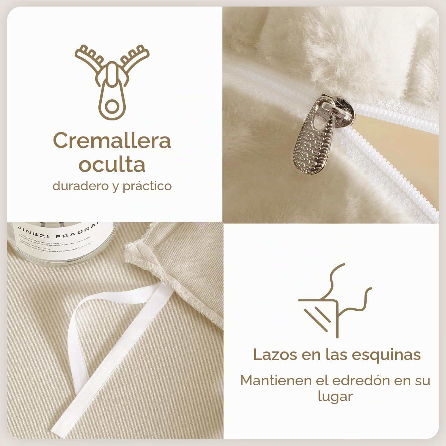 Lanqinglv Ropa de cama mullida de 200 x 200 cm, diseño de rayas, color beige, de felpa piel sintética franela, ropa de cama de invierno, cálida y acogedora, tacto de cachemira, funda nórdica con