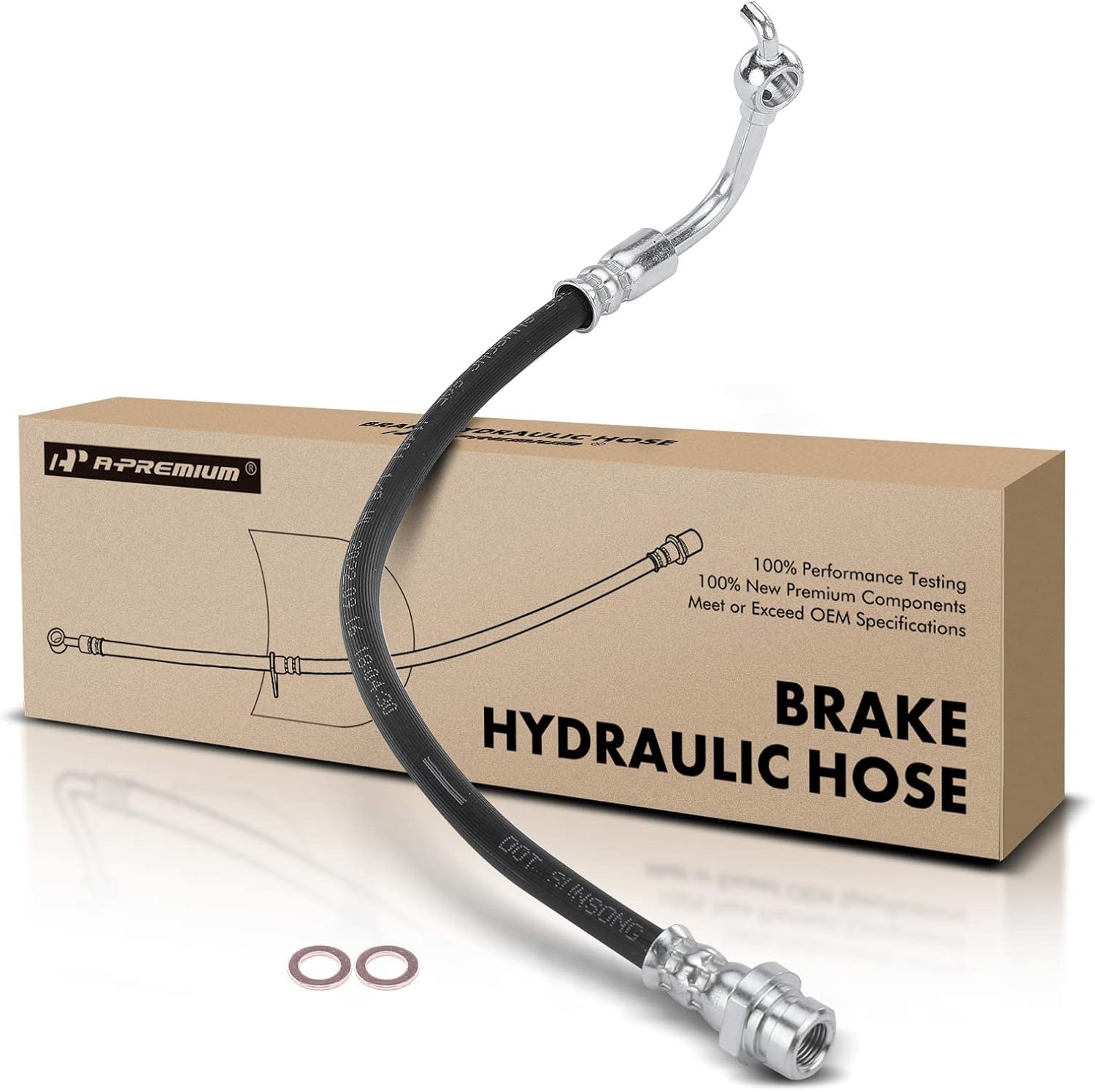 A-Premium Rear Driver Brake Hydraulic Hose Compatible with Select Kia Models - Soul 2014 2015 2016 2017 2018 2019 - Replace# 58737B2300