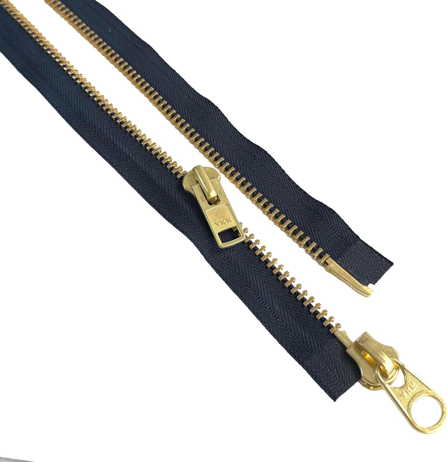 YKK #10 Brass Two Way Heavy Duty Metal Jacket Zipper Automatic Lock Slider Separating - Choose Color Navy #560 - Length (1 Zipper) Made in The United States. (Navy, 42" Inches) image 4