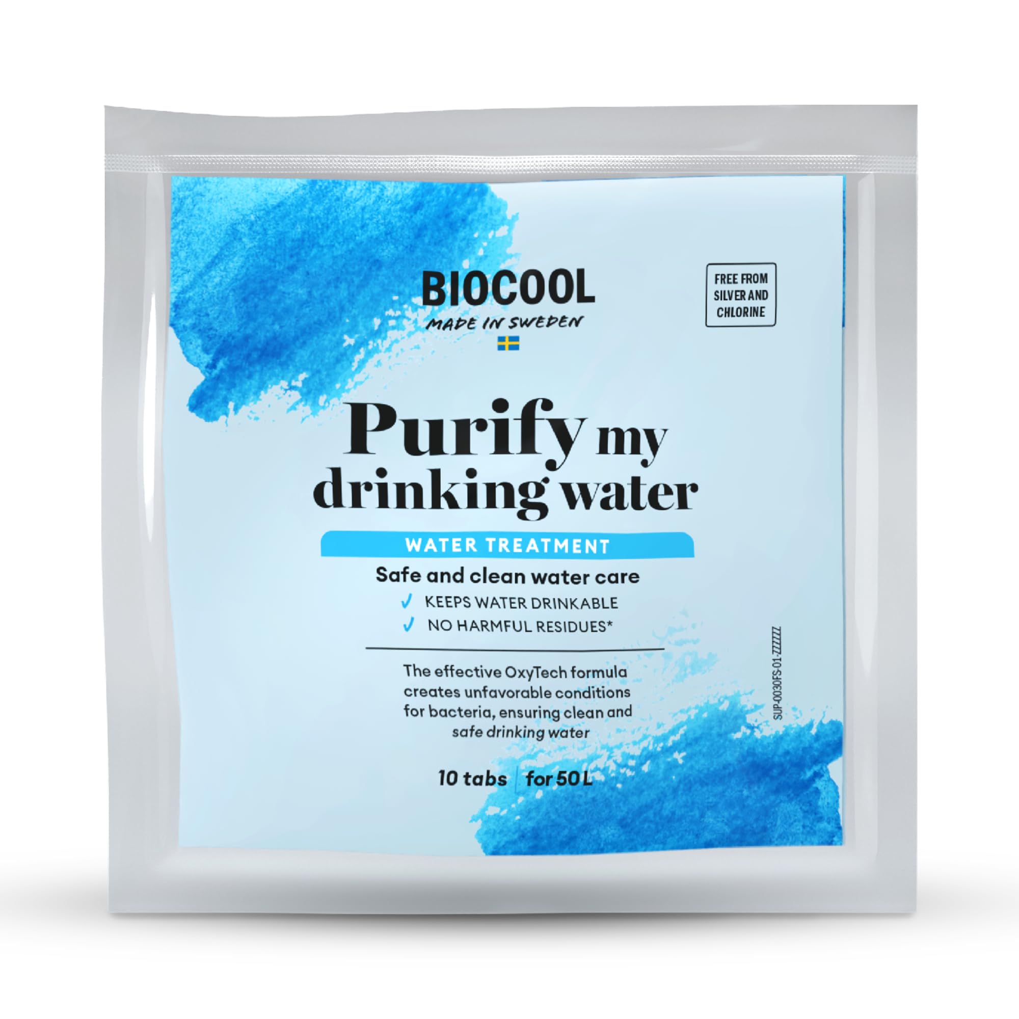 Biocool Water Purification Tablets – 10 Tabs Treats 50 Litres – Chlorine-Free Drinking Water Treatment for Caravans, Camping, Boats & Emergency Use – Keeps Water Safe for 3 Months