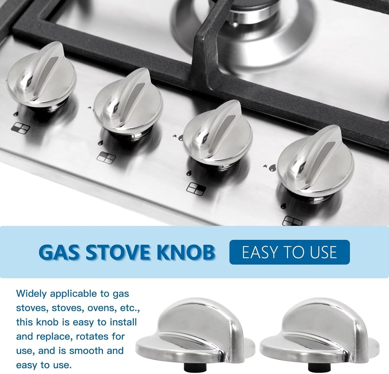 5 PCSs WB03K10303 Profile Stove Cooktop Oven Rang Knob Replacements for GE,Heavy Duty Metal 191d5100 knob Cooktop Oven Knob Replace for GE WB03K10208,AP4980246, 1810427, AH3486484