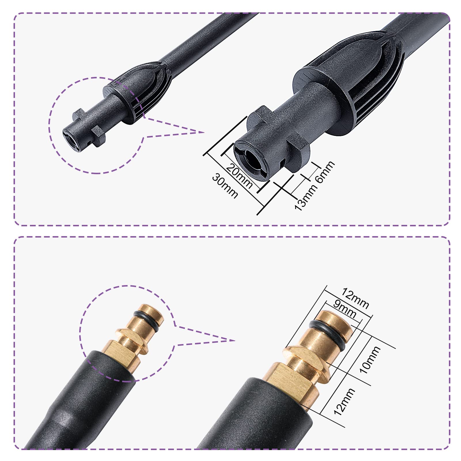 YUET Trigger Pistonety do mycia wysokociśnieniowego z akcesoriami, systemem szybkiego łączenia do Karcher K2-K7 i Kärcher