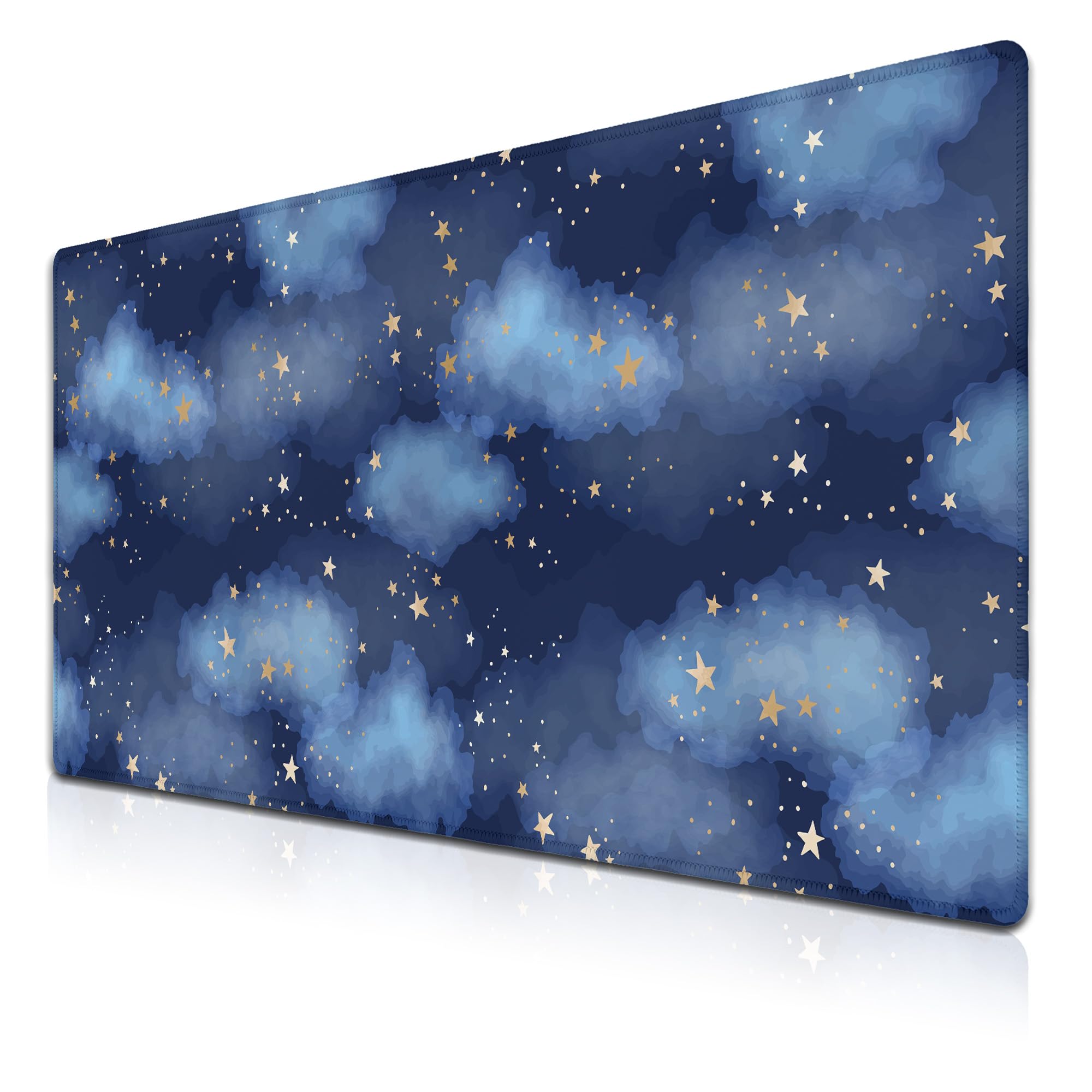 Samgula Large Desk Mat Dark Blue, Keyboard Mouse Pads Desktop Mats, Long Gaming Mouse Pad Non-Slip Rubber Base, 35.4 X 15.7 inch for Work/Game/Office/