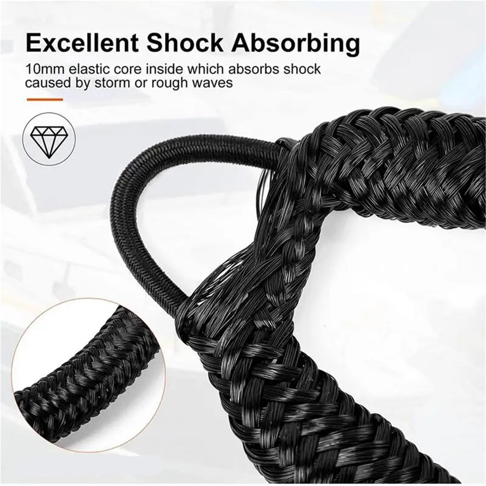 Festmacherleine 4ft Boot Bungee Dock Linien Mit Edelstahl Clip Marine Festmacher Seil for Kajak Anker Schnur Dockline Boote 2PCS(Red120cm/47.24in)