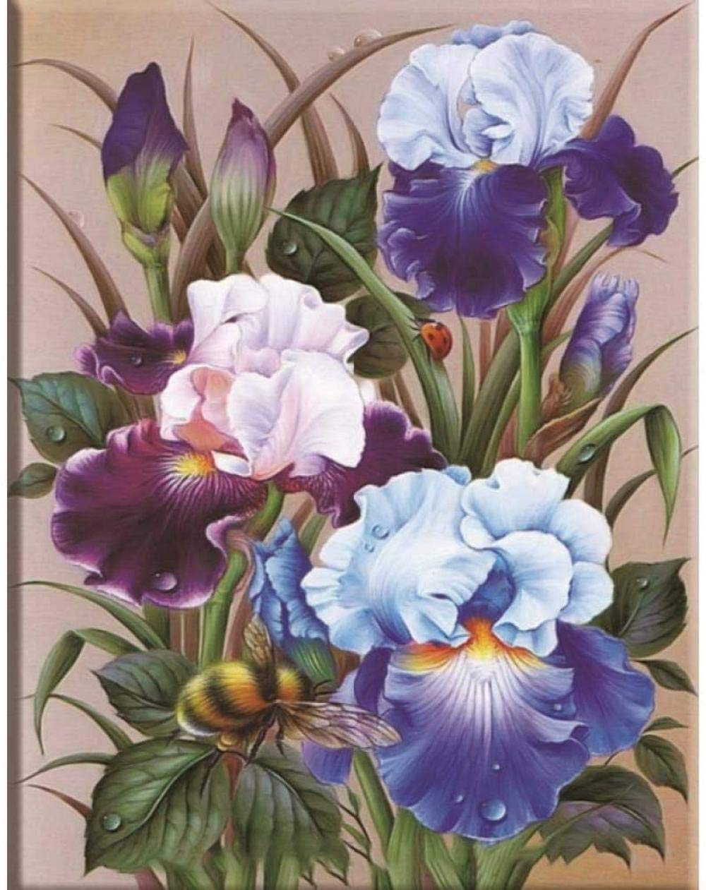 Canevas point de croix Iris pour décoration salon DIY