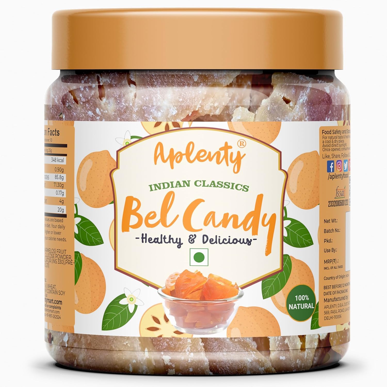 Aplenty Dry Bel Candy 400g | Soft Natural Bael Fruit Sweets | Gluten-Free Organic Immunity Booster | Stone Apple Jelly Beans Mouth Freshener Mukhwas-image-18