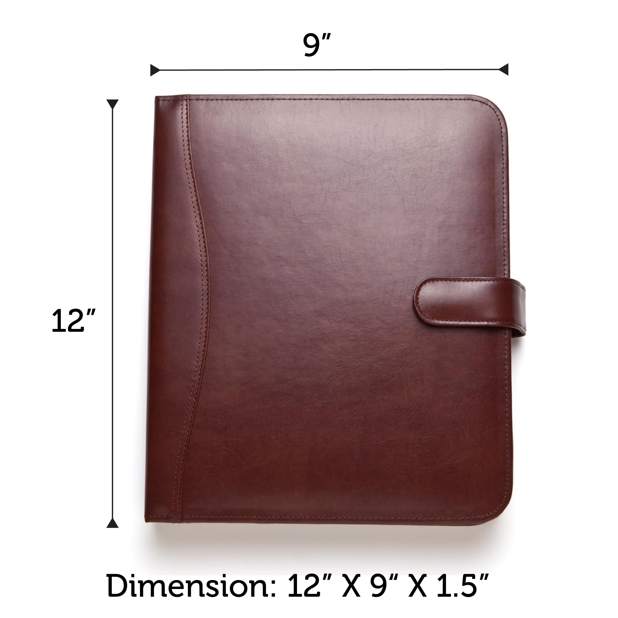 Planner Pad Couverture à 7 anneaux en cuir reconstitué, convient uniquement aux pages Planner Pad de 21,6 x 27,9 cm, bordeaux