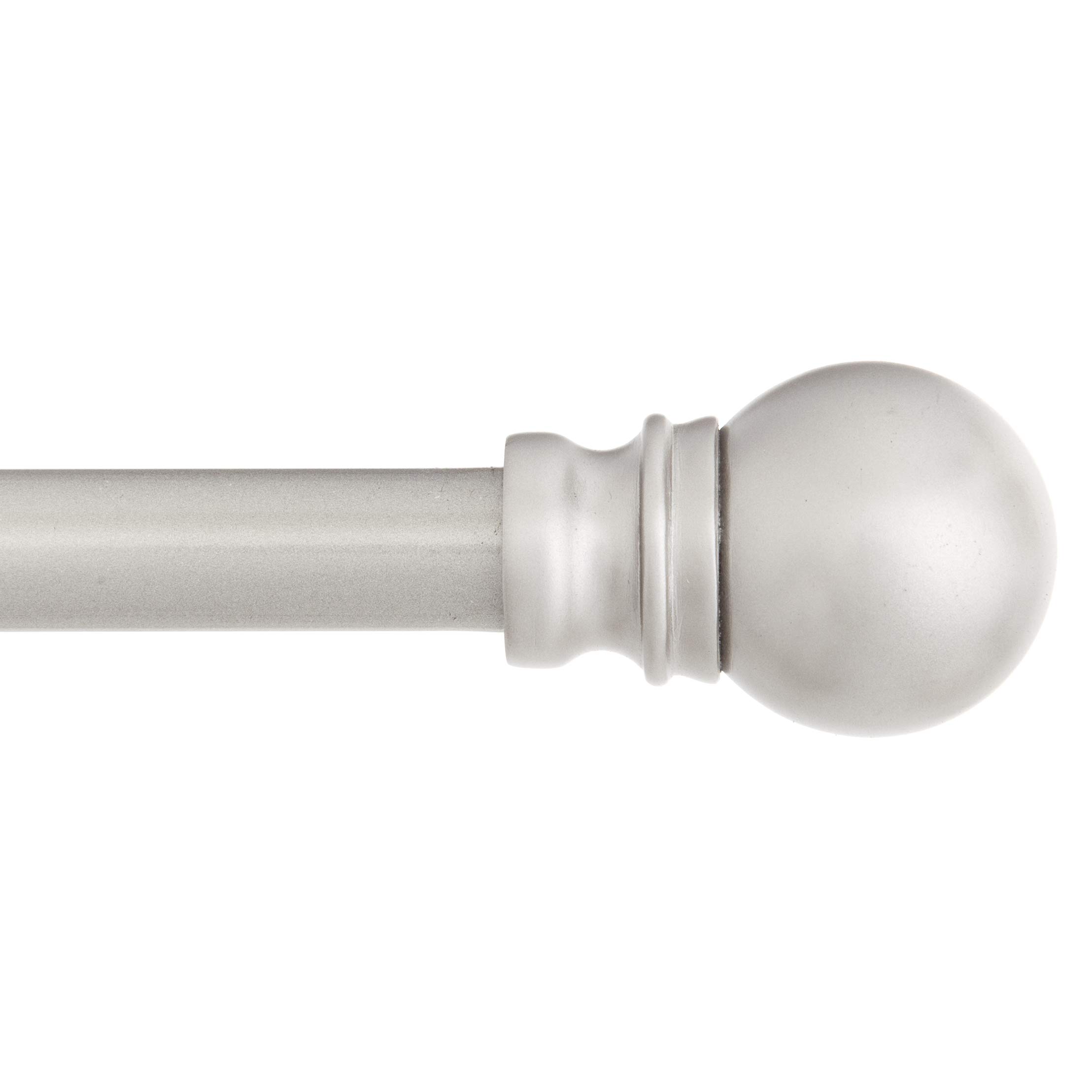 Photo 1 of 2 Pack Kenney Davenport 1/2" Petite Café Decorative Window Curtain Rod, 48-86", Brushed Nickel 48 in-86 in Nickle