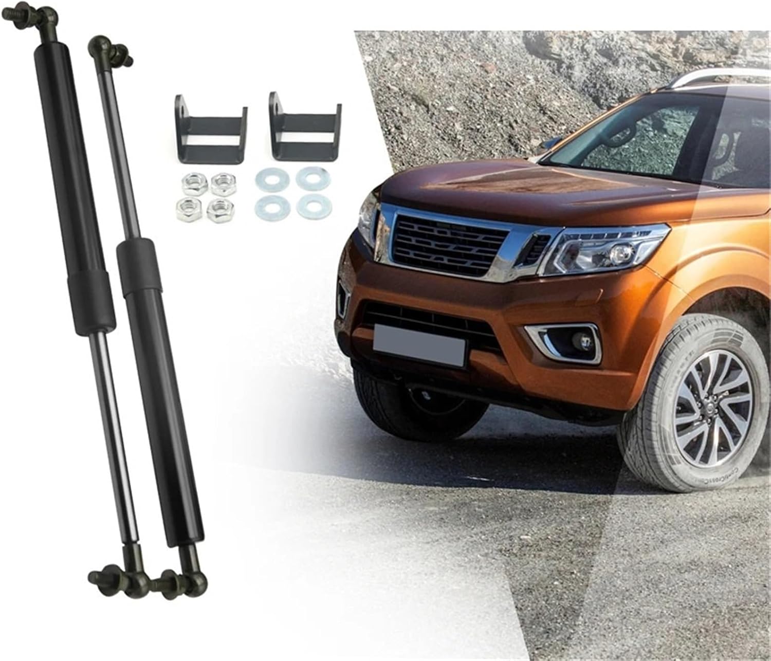 Car Hood Struts 2Pcs/Set Car Front Hood Fit for Nissan NP300 2005-2018 Reuses Support Rod Slow Down Shock Gas Strut Steady