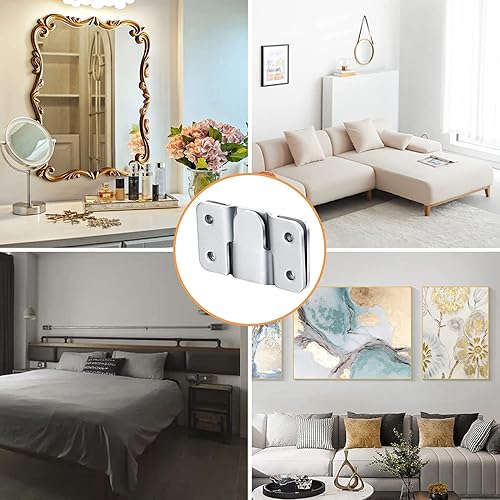 Miniatura 7 de Soporte de montaje empotrado, soportes de montaje en pared para cabecero, 2.205 x 1.181 in, soporte para colgar fotos, conectores de sofá seccional