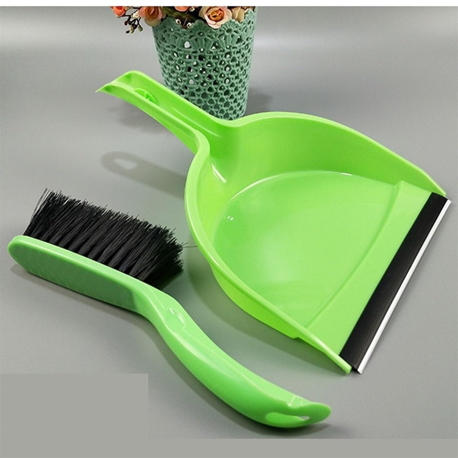Juego de escoba pequeña y recogedor de escritorio para limpieza de basura, escobas de mano del hogar con pala para limpieza de escritorio (amarillo)