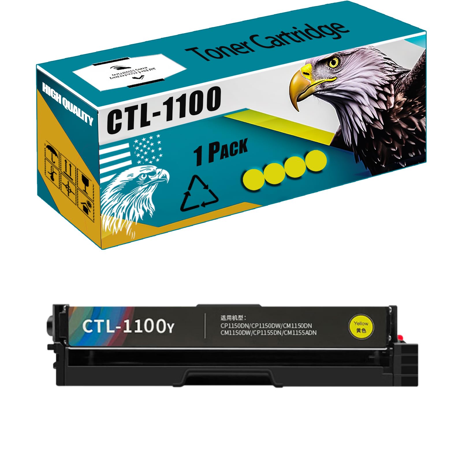 CTL-1100 Toner Cartridge Compatible for Pantum CP1100 CM1100 CP1100DN CP1100DW CM1100DN CM1100DN CM1100DW CM1100ADN CM1100ADW Printers, High Production Replacement (Yellow)