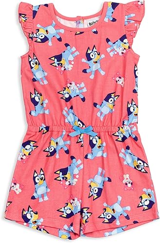 Bluey French Terry Sleeveless Romper Infant to Big Kid Sizes (12-18 Months - 10-12)