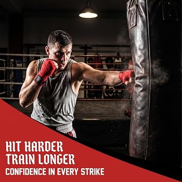Amber Fight Gear Invincible Hand Wraps, Semi-Elastic Boxing Wraps with Thick Double-Cut Stretch for Ultimate Protection, Ideal for Boxing, MMA, Kickboxing 200 Inch