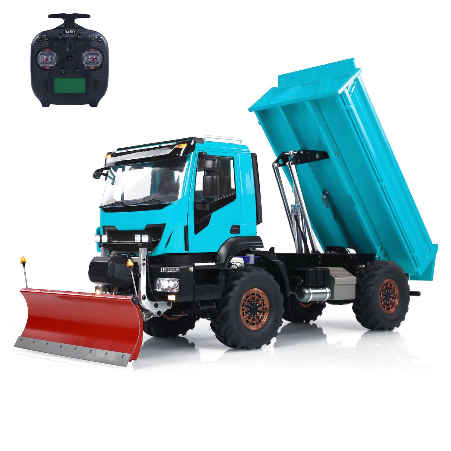 TOUCAN RC HOBBY 1:14 Camion benne hydraulique RC 4 x 4 en métal radiocommandée avec télécommande