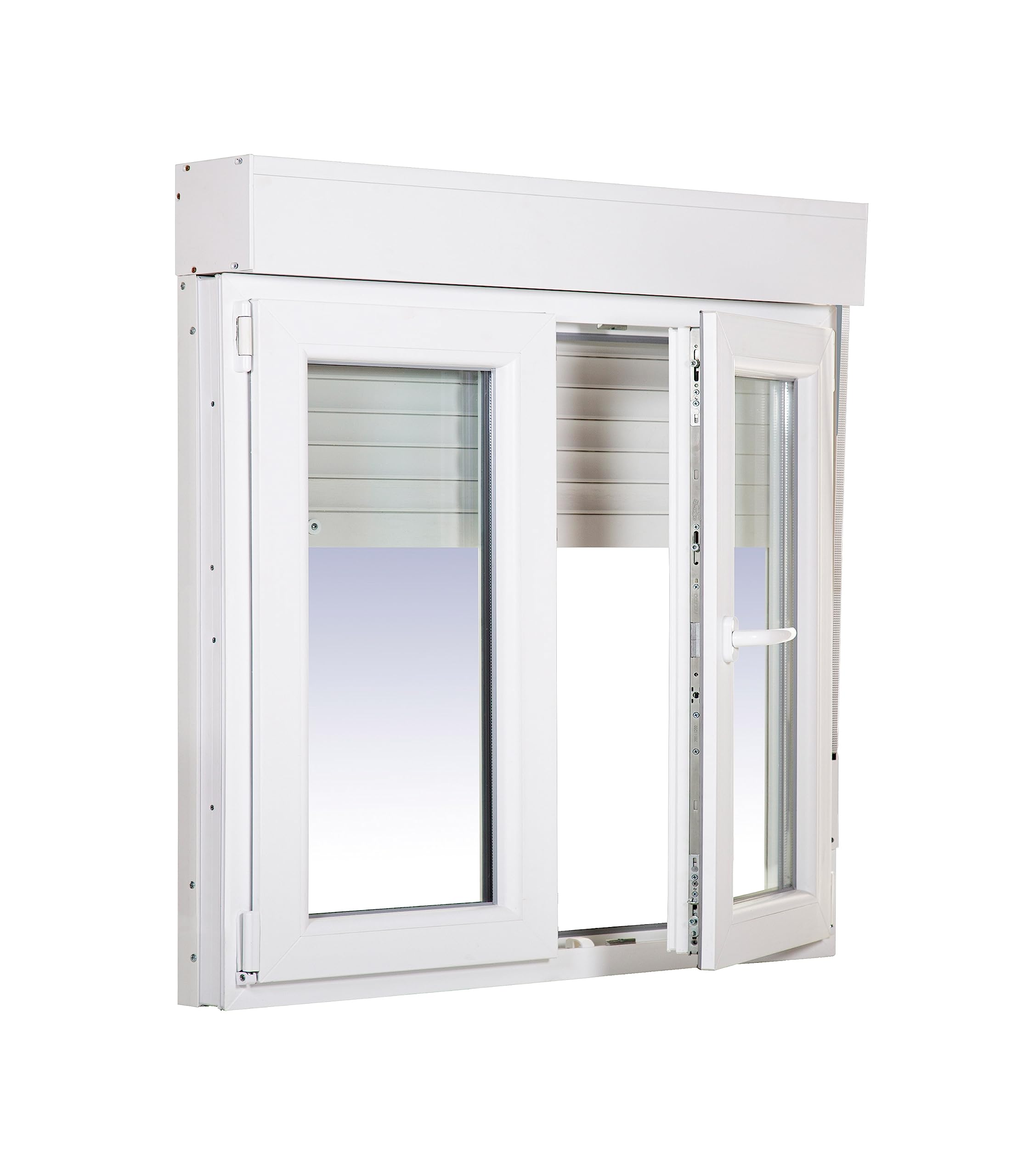 Ventanastock PVC 1000x1155 Practicable Oscilobatiente 2 hojas con Persiana de PVC