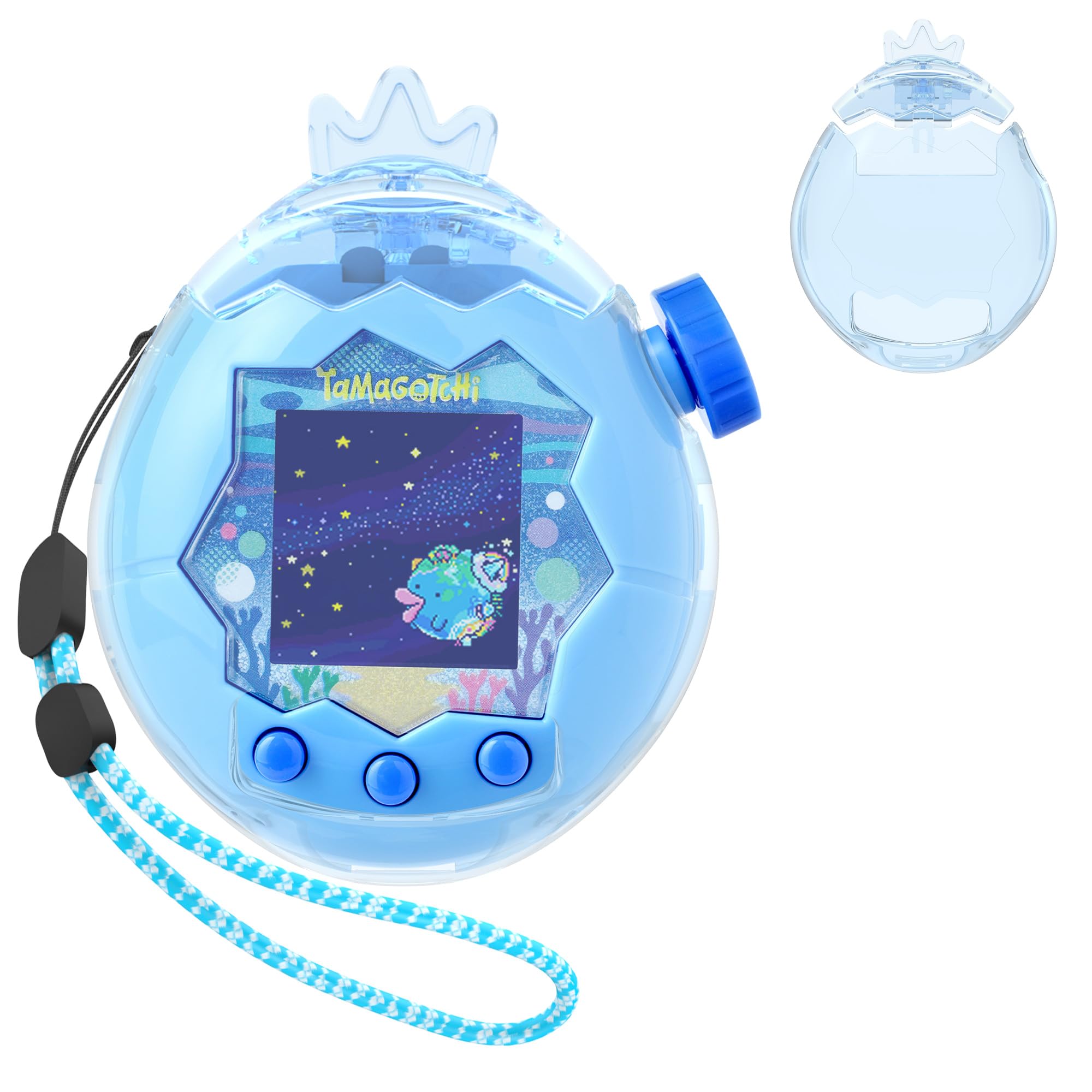 SGHLDE for Tamagotchi Paradise Clear Case and Replacement Lid Set, Ideal for DIY Fans, Collectors and Display, for Paradise Tamagotchi Accessories, with Lanyard (No Device/Film)